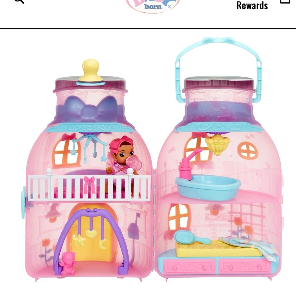 Charming Pink and Purple Dollhouse attached Accessories